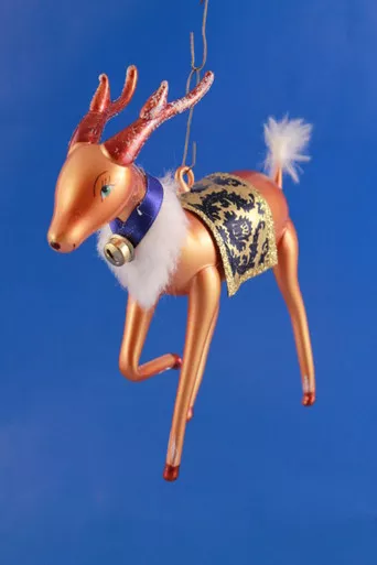 Reindeer with Blue Saddle Ornament by Soffieria De Carlini