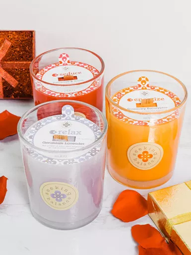 Relax, Seduce & Energize Spa Candle Gift Set by Root