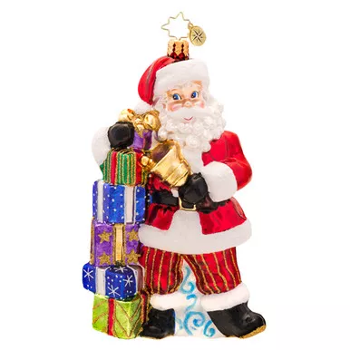 Ring A Ding, Ding Santa Ornament by Christopher Radko