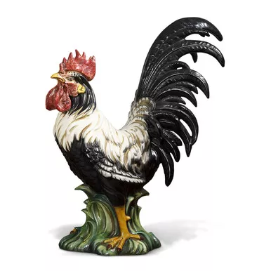 Rooster Black & White 27"H by Intrada Italy