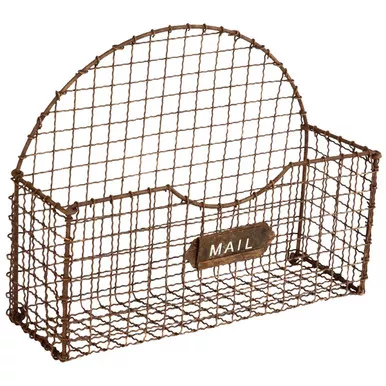 Rust Entryway Mail Basket by Aidan Gray