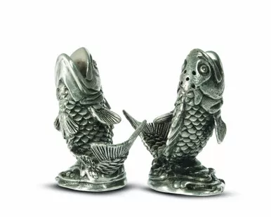 Salmon Pewter Salt & Pepper Set by Vagabond House