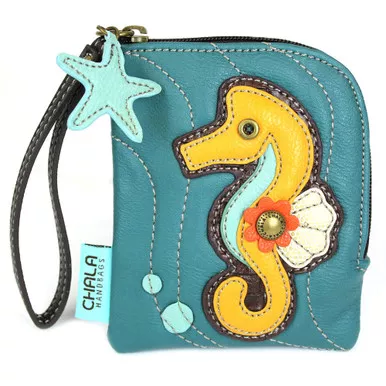 Seahorse Zip Wallet - Dark Turquoise