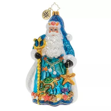 Seas The Day Santa Ornament by Christopher Radko