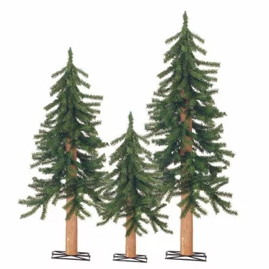 Set of 3 Unlit Alpine Trees by Sterling Tree