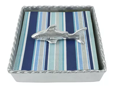 Shark Twist Napkin Box by Mariposa