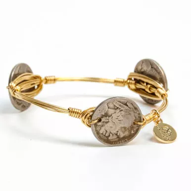 Silver Indian Head Standard 7.5" Bangle by Bourbon and Boweties