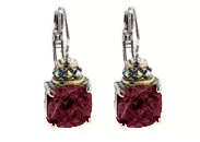 Small Nouveau Post Clip Earrings - Garnet - John Medeiros