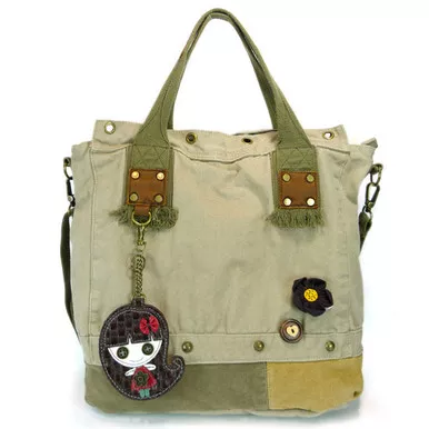 Smiley Girl Patch Square Tote