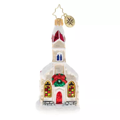 Snow Dusted Chapel Ornament by Christopher Radko