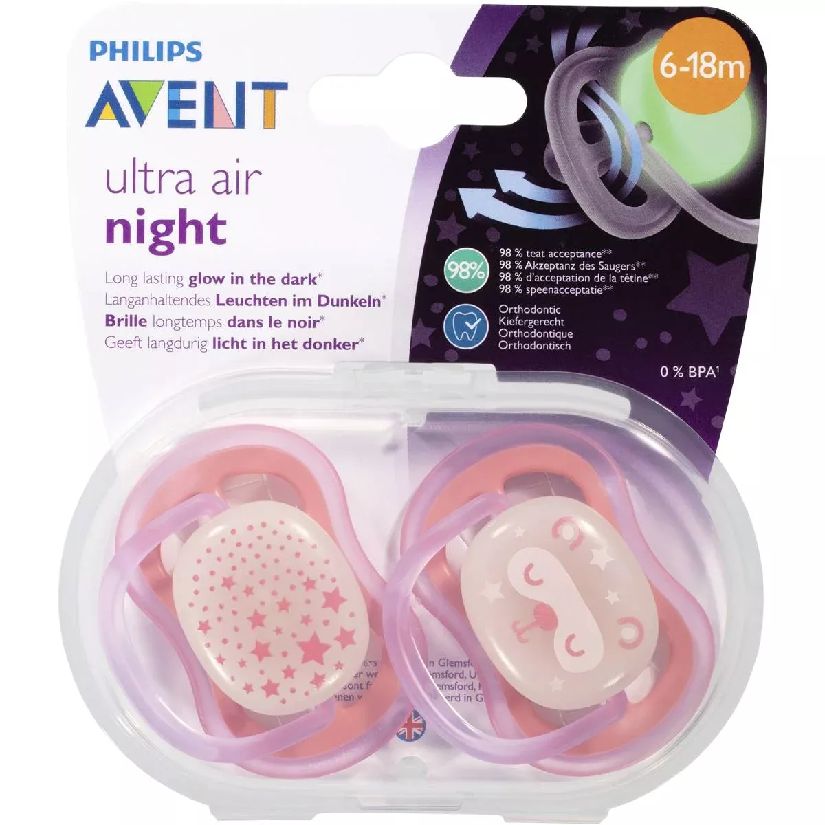 Soother Night 6-18 Months 2 Pack