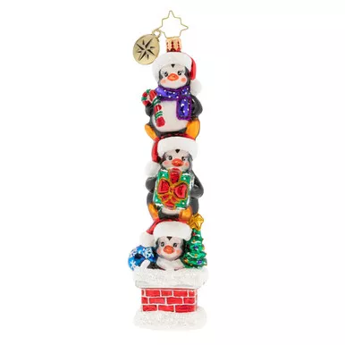A Stack Of Penguins Ornament by Christopher Radko -