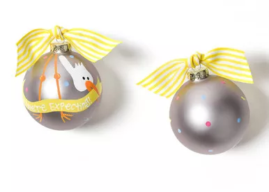 Stork We're Expecting Glass Ornament by Happy Everything!