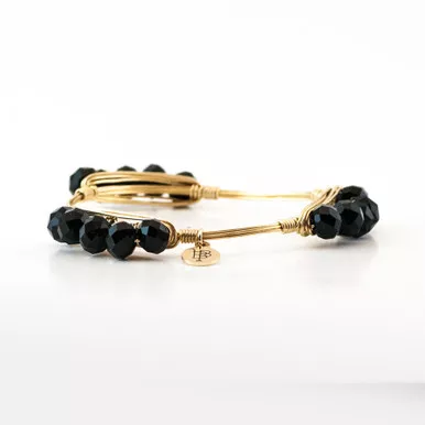 Stratton Black Millie Large 8" Bangle by Bourbon and Boweties