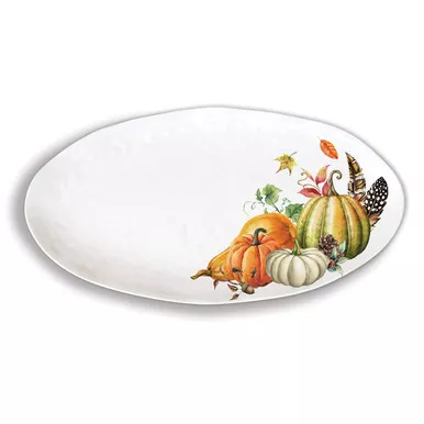Sweet Pumpkin Melamine Serveware Oval Platter by Michel Design Works