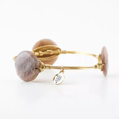 Teagan Goldsand Moon Stone Large 8" Bangle by Bourbon and Boweties