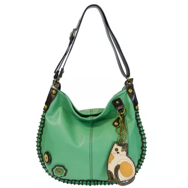 Teal Cat Charming Hobo