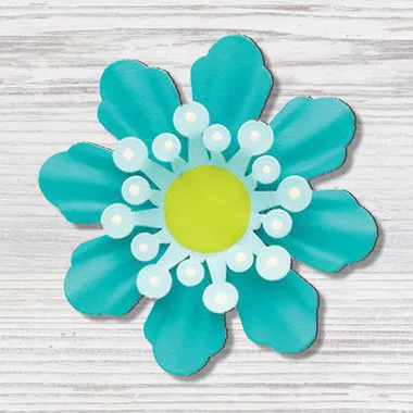 Teal Flower Dimensional Magnet- Roeda