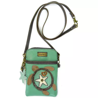 Teal Sea Turtle Cell Phone Crossbody