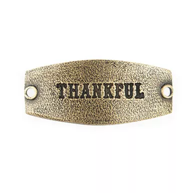 Thankful Small Brass Sentiment by Lenny & Eva
