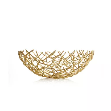 Thatch Medium Bowl - Gold by Michael Aram