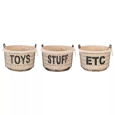 "Toys", "Stuff", and "Etc." Baskets Set by Aidan Gray