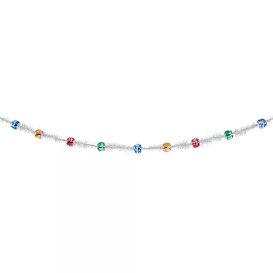 Traditional Brights 7' Tinsel Garland with Rounds by Christopher Radko