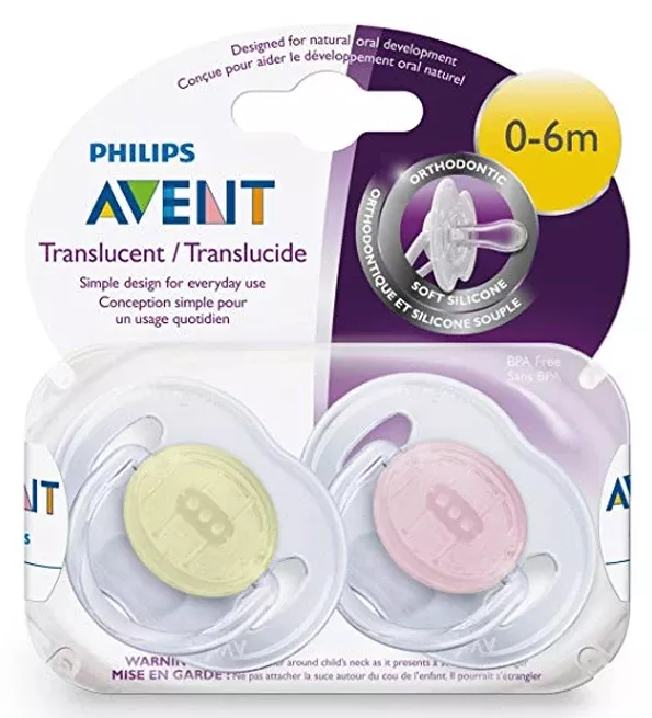 Translucent Soothers classic 0-6M X2