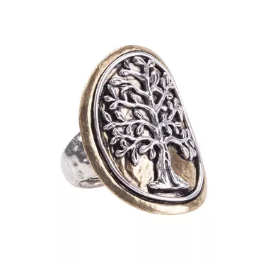 Tree of Life Medallion Ring - Medium