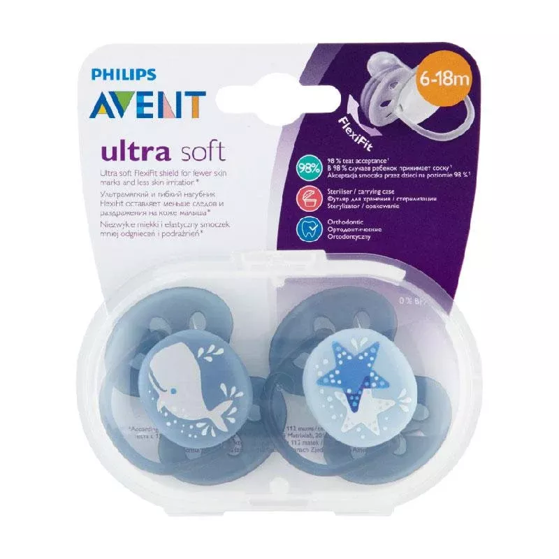 Ultra Soft Soother x2 Pack 6-18 Months