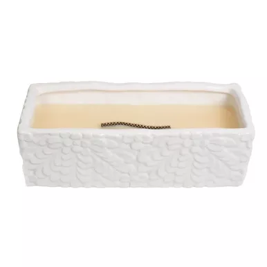 Vanilla Sugar Floral Ceramic Medium Rectangle RibbonWick Candle