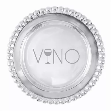 "Vino" Beaded Wine Plate by Mariposa