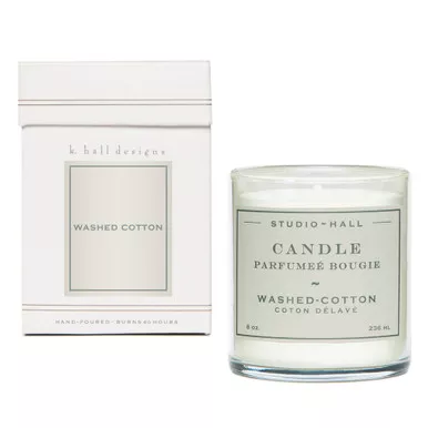 Washed Cotton 8 oz. Jar Candle by K. Hall Designs
