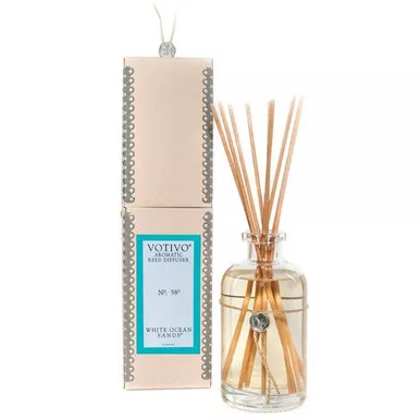 White Ocean Sands Aromatic Reed Diffuser Votivo Candle