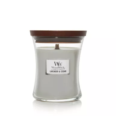 WoodWick Candles 10 oz. Lavender & Cedar Medium Hourglass