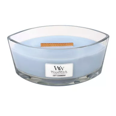 WoodWick Candles Soft Chambray 16 oz. HearthWick Flame