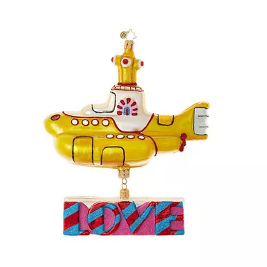 Yellow Submarine with Love Ornament by Christopher Radko