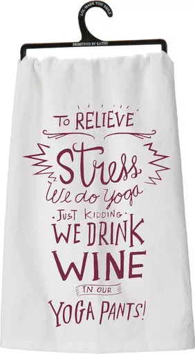 Yoga Pants Dish Towel - Primitives by Kathy