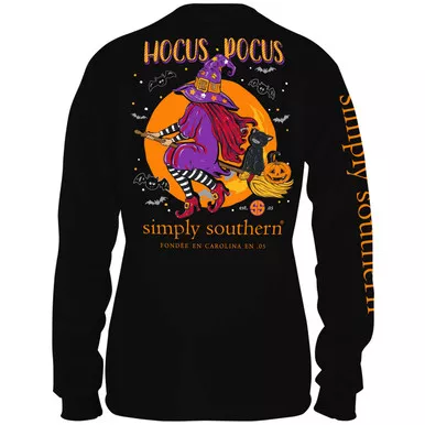 Youth Medium Hocus Pocus Long Sleeve Tee by Simply Southern Tees