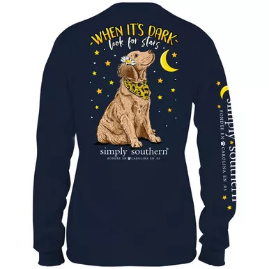 Youth Medium When It's Dark Long Sleeve Tee by Simply Southern Tees