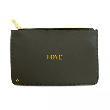 Zipper Pouch - Love (Charcoal) by Splendid Iris